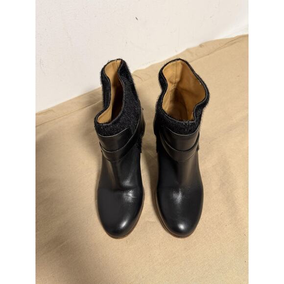 MM6 Margiela Boots Womens Size 40 Black Wedge Fur Ankle Made In Italy - Picture 3 of 13